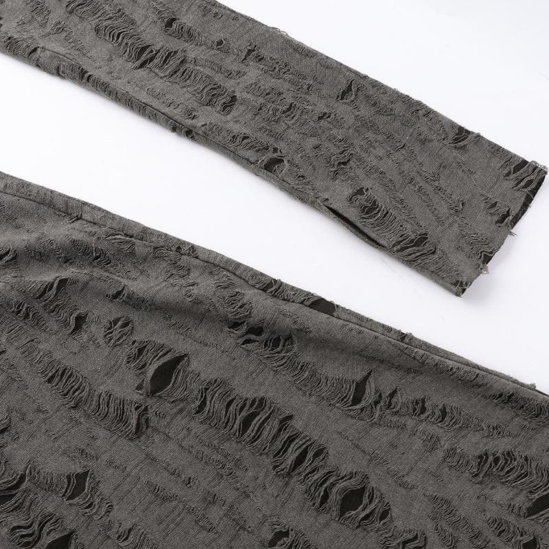 Hoodie ruched ruffle slit maxi dress