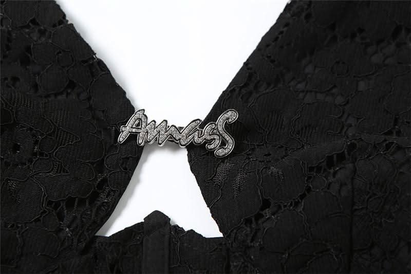 Halter corset lace backless top