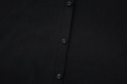 Long sleeve lace hem button maxi dress