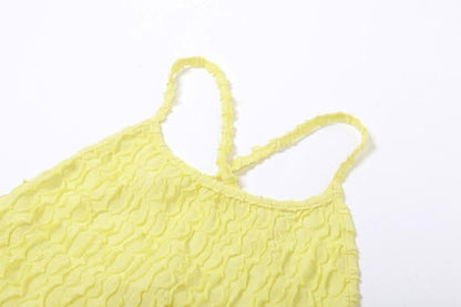 Cross back self tie backless u neck textured solid maxi dress-final-sale