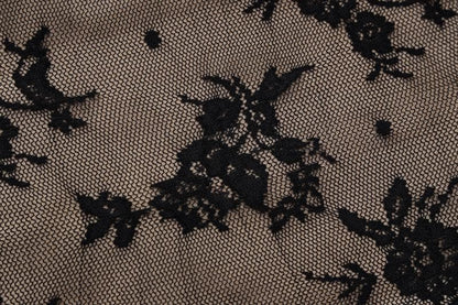 Long sleeve square neck lace patchwork top