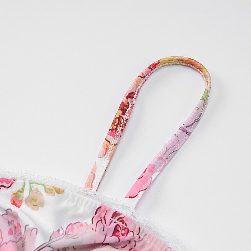 Sweetheart neck flower print cami maxi dress