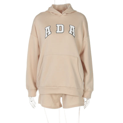 Long sleeve hoodie "ADA"pattern pocket pant set