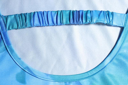 Sweetheart neck tie dye lace hem cami maxi dress