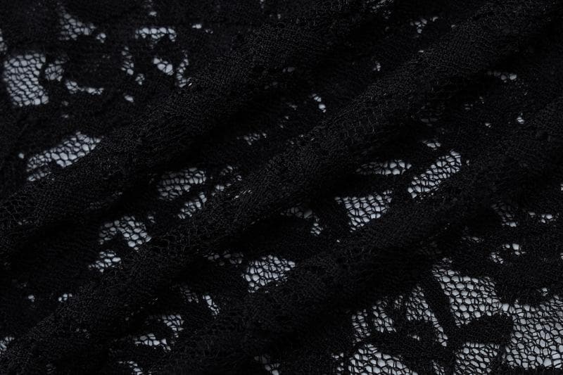 Lace see through long sleeve solid crewneck maxi dress