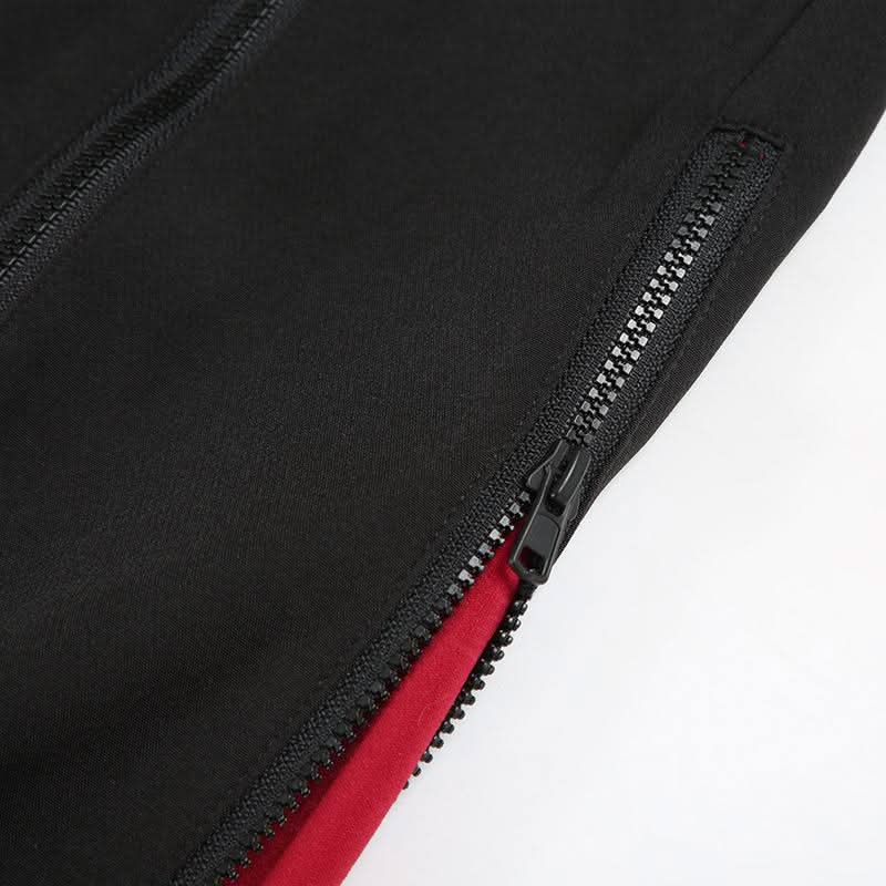 Contrast zip-up drawstring cargo pant