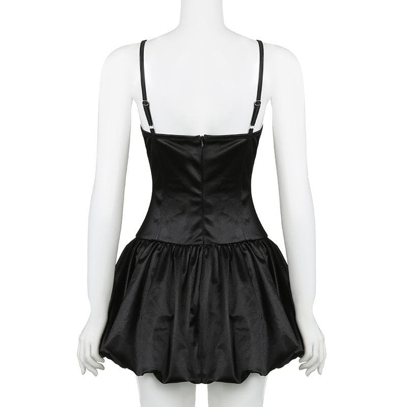 V neck lace hem cami mini dress