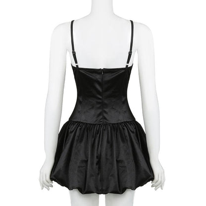 V neck lace hem cami mini dress