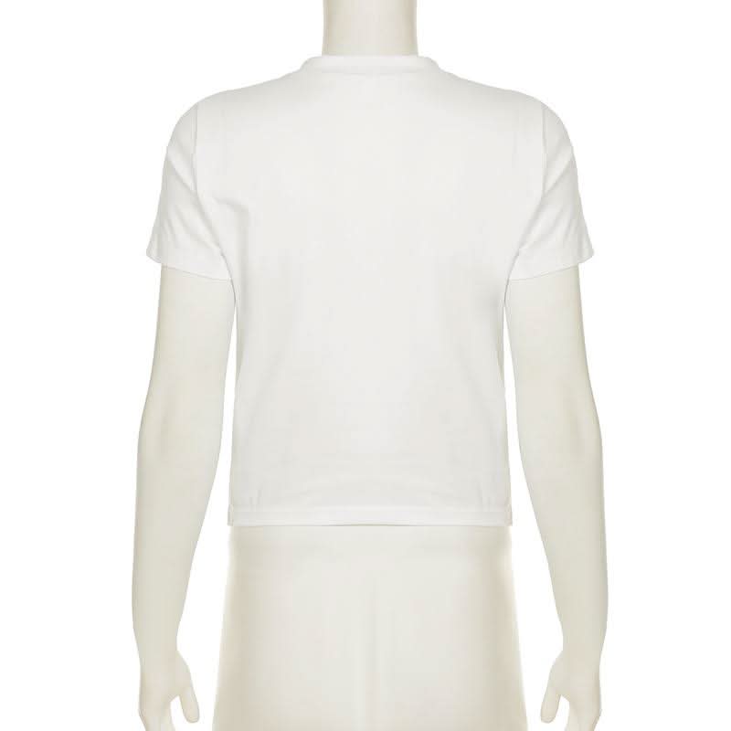 Short sleeve crewneck lips print top