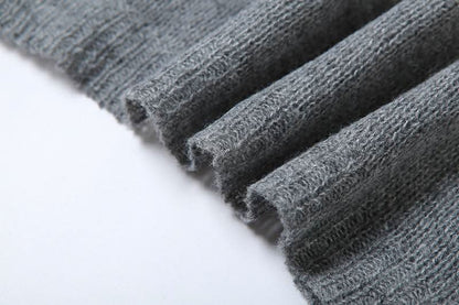 Crewneck long sleeve knitted striped print maxi dress