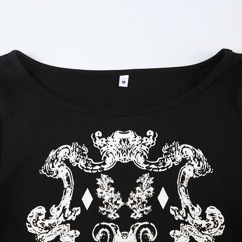 Long sleeve crewneck abstract top