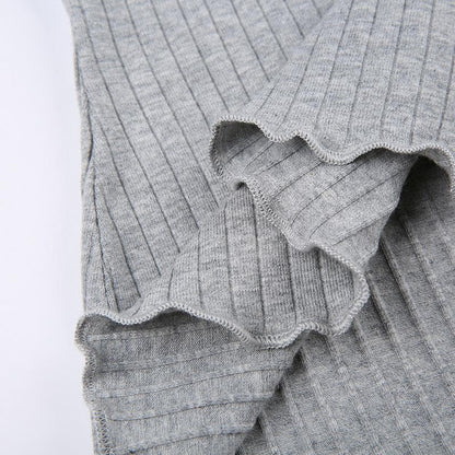 Ruched patchwork contrast long sleeve ruffle top