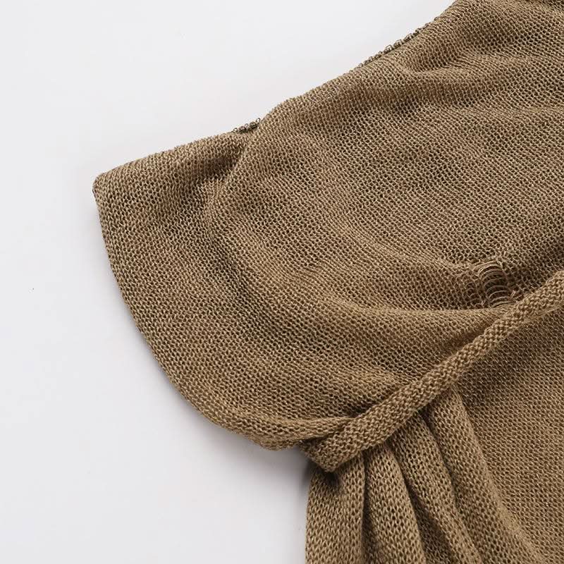 Long sleeve off shoulder knitted mini dress