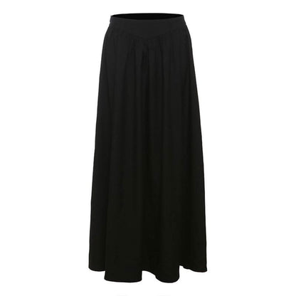 Ruched zip-up solid maxi skirt