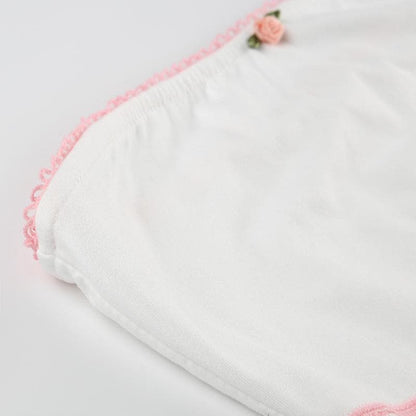 Lace hem flower applique tube top