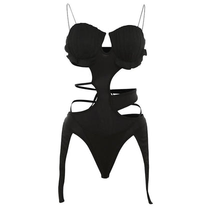 Ruffle self tie ruched cami bodysuit-final-sale