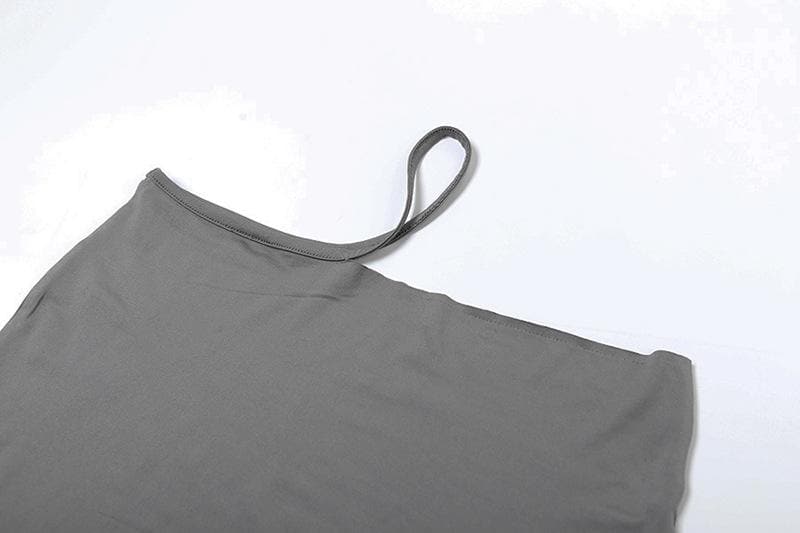 Ruched irregular solid crop maxi skirt set-final-sale