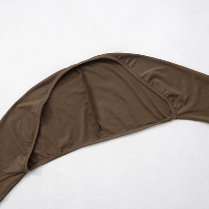 Long sleeve slit bowknot halter shrug mini skirt set