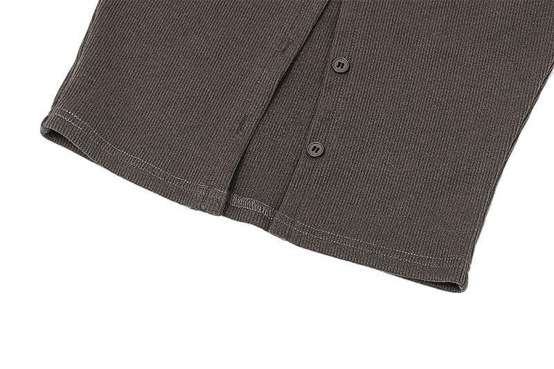 Sleeveless solid button backless tube top