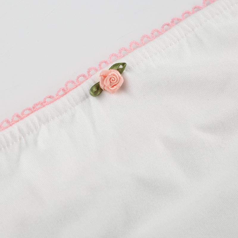 Lace hem flower applique tube top