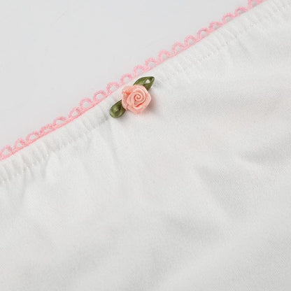 Lace hem flower applique tube top