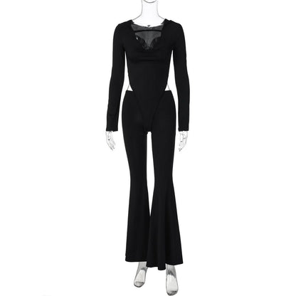 Long sleeve hoodie bodysuit pant set