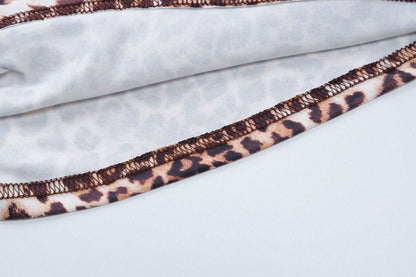 Leopard print halter backless crop top