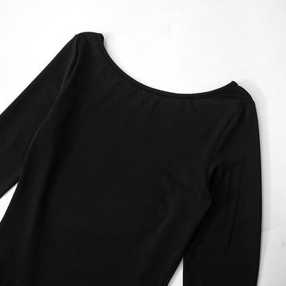 Long sleeve ruched solid mini dress