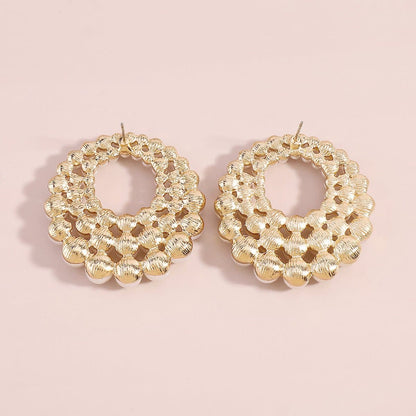 Faux pearl layered stud earrings