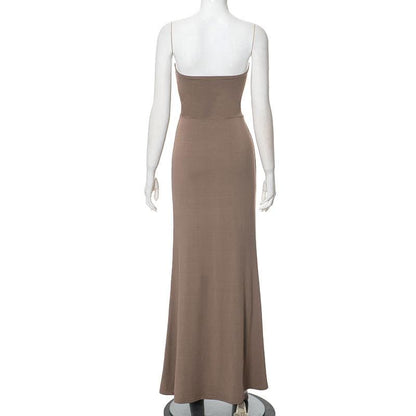 Ruched backless solid tube maxi dress