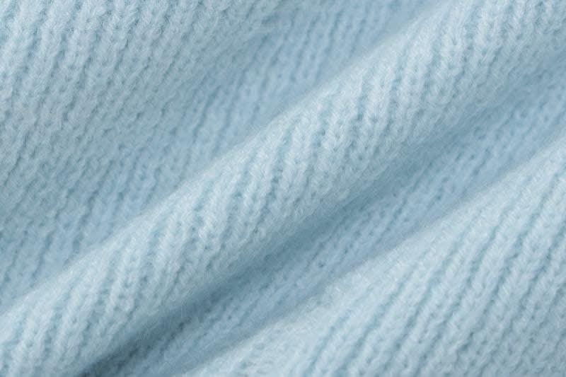 Button knitted solid long sleeve turnover collar mini skirt set-final-sale