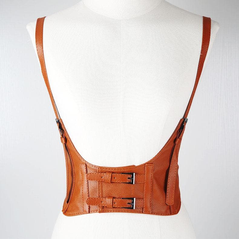 Cami PU leather buckle adjustable corset