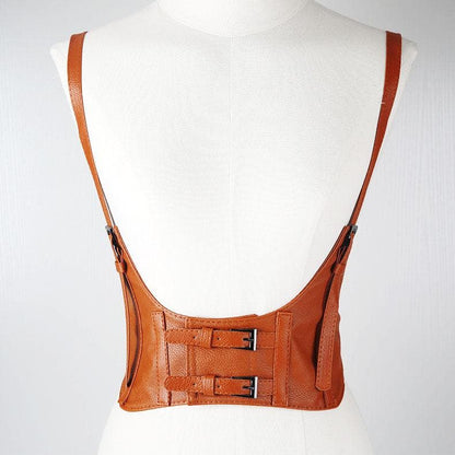 Cami PU leather buckle adjustable corset