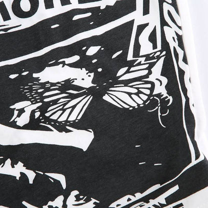 Butterfly print backless tube top