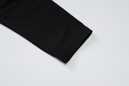 Long sleeve square neck ruched solid mini skirt set