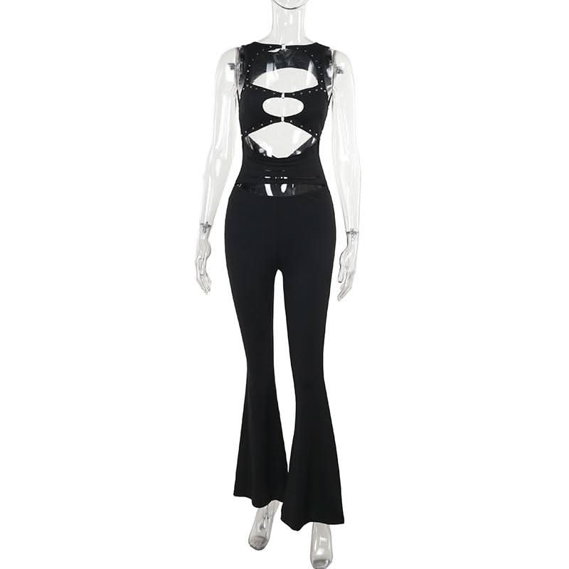Sleeveless hollow out o ring jumpsuit