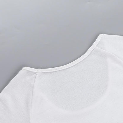 Short sleeve “WET” ruffle u neck top