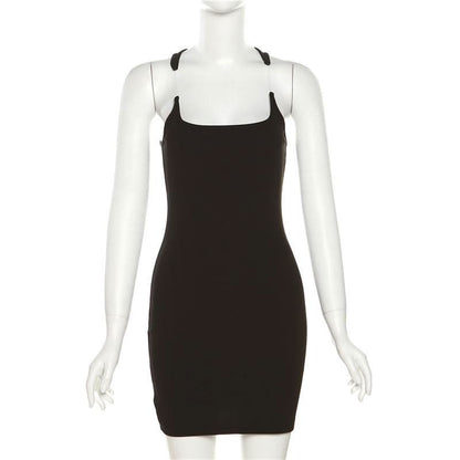 U neck solid cami mini dress
