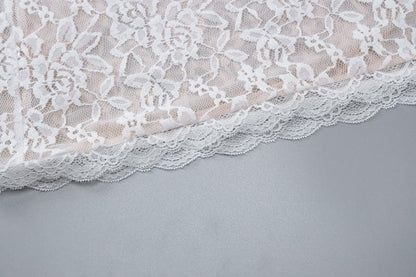 V neck see through lace bowknot cami mini dress