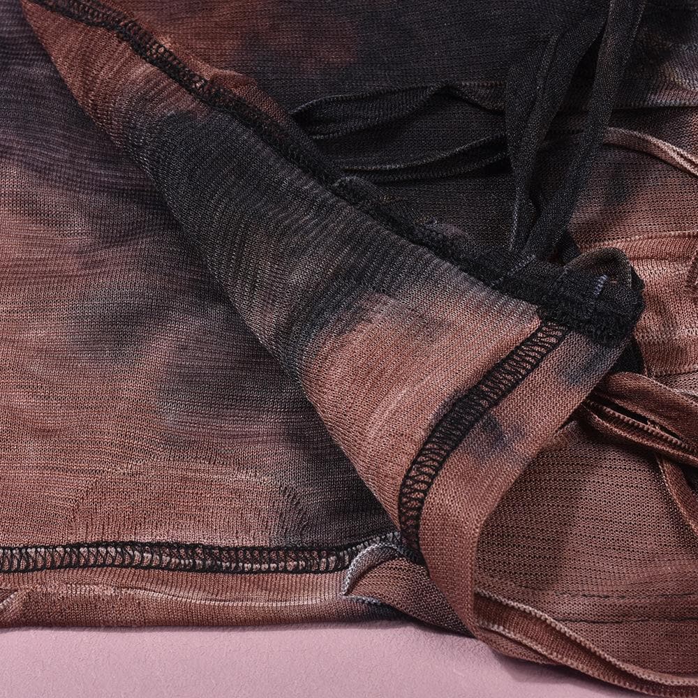 Halter tie dye high slit cross front maxi dress