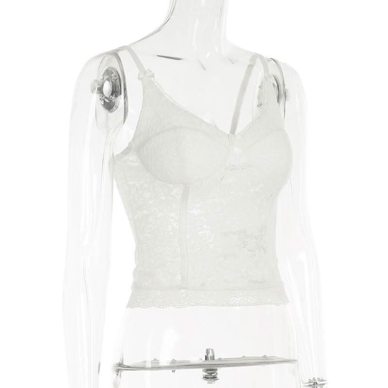 V neck lace bowknot cami top