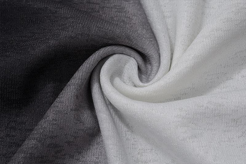 Long sleeve one shoulder ruched palm print gradient slit maxi dress- Final Sale