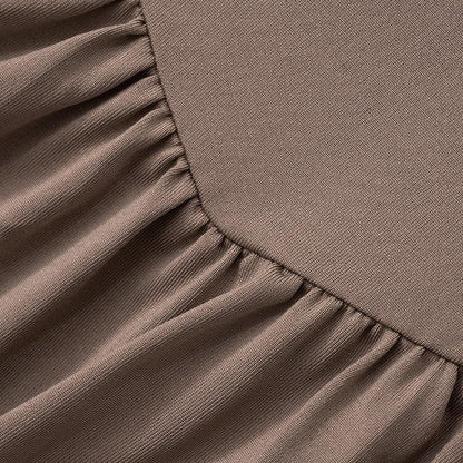 Ruched backless solid tube maxi dress