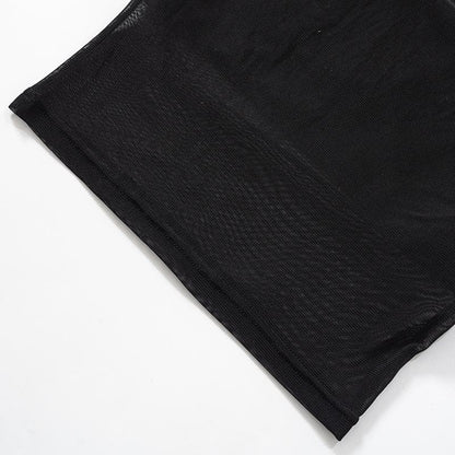 Solid sleeveless mesh backless tube top