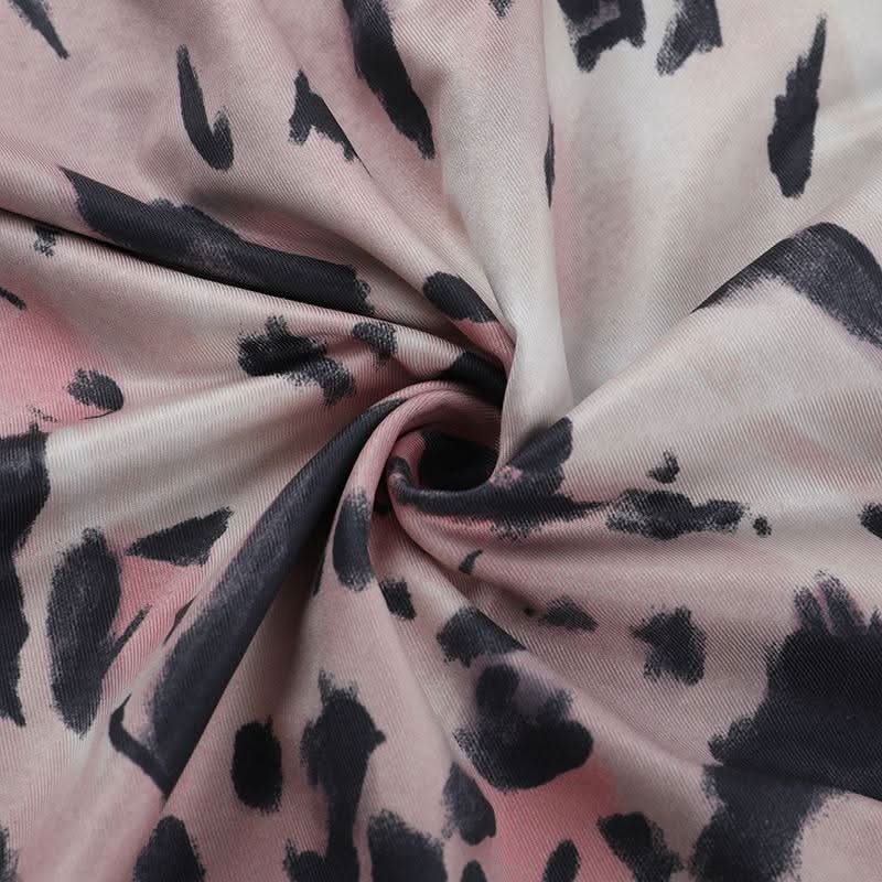 Leopard print high neck backless maxi dress