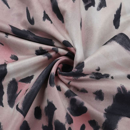 Leopard print high neck backless maxi dress