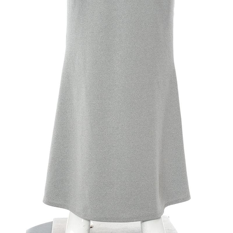 Spaghetti Strap Scoop Neck Mermaid Hem Bodycon Maxi Dress