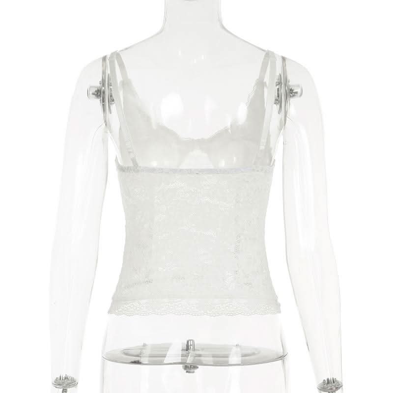 V neck lace bowknot cami top