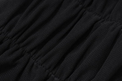 Halter deep v neck ruched backless top