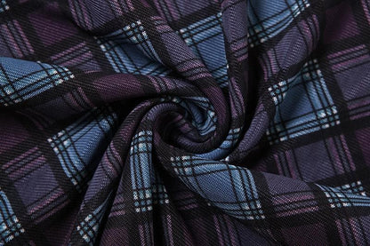 V neck plaid print bowknot crop top